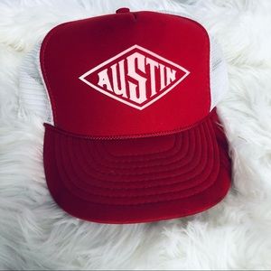 Vintage Austin snap back trucker mesh baseball style cap foam style